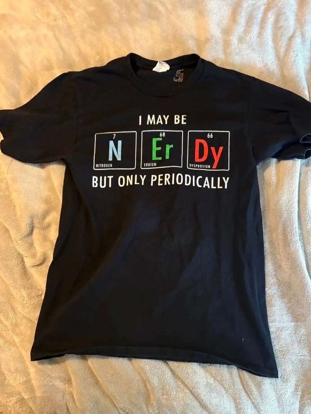 Port & Company Geekcore "NErDy" Faded Black Graphic Tee - Ladies S